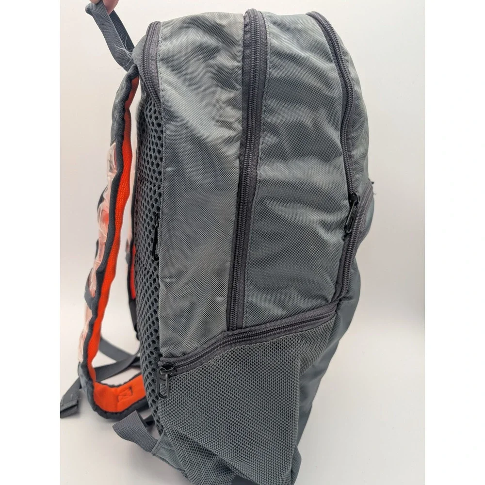 Nike Air Max Backpack Gray Orange Athletic Sport School Bag Multiple Pockets